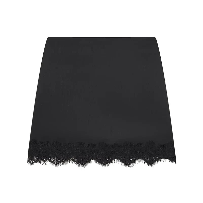 Women Mini Lace Skirt Sexy A-line Pleated High Waist Skirt for Women Spring Summer New Lace Short Skirt