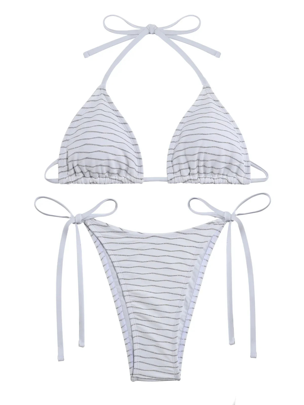 Miyouj Shiny Bikini Set Triangle Bikinis Bandage Swimsuit Women Two Piece Swimwear Summer Biquini New Beachwear