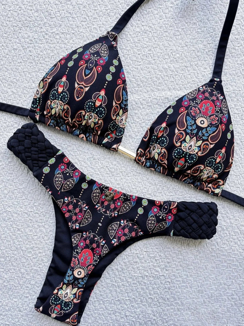 RUOTONSEPT Print Halter Mini Thong High Cut Bikini Female Swimsuit Women Swimwear Two-pieces Bikini set Bather Bathing Suit Swim