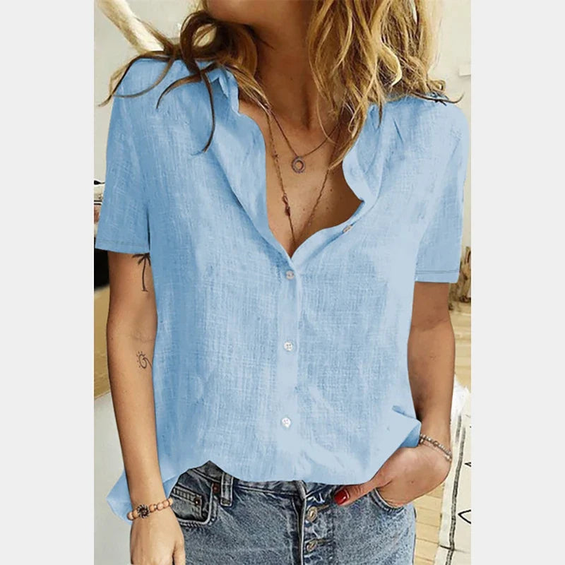 Summer Elegant Harajuku Linen Oversized Shirts Short Sleeve Birds Print Loose Blouses and Tops Casual Oversized  Tunic Clothing