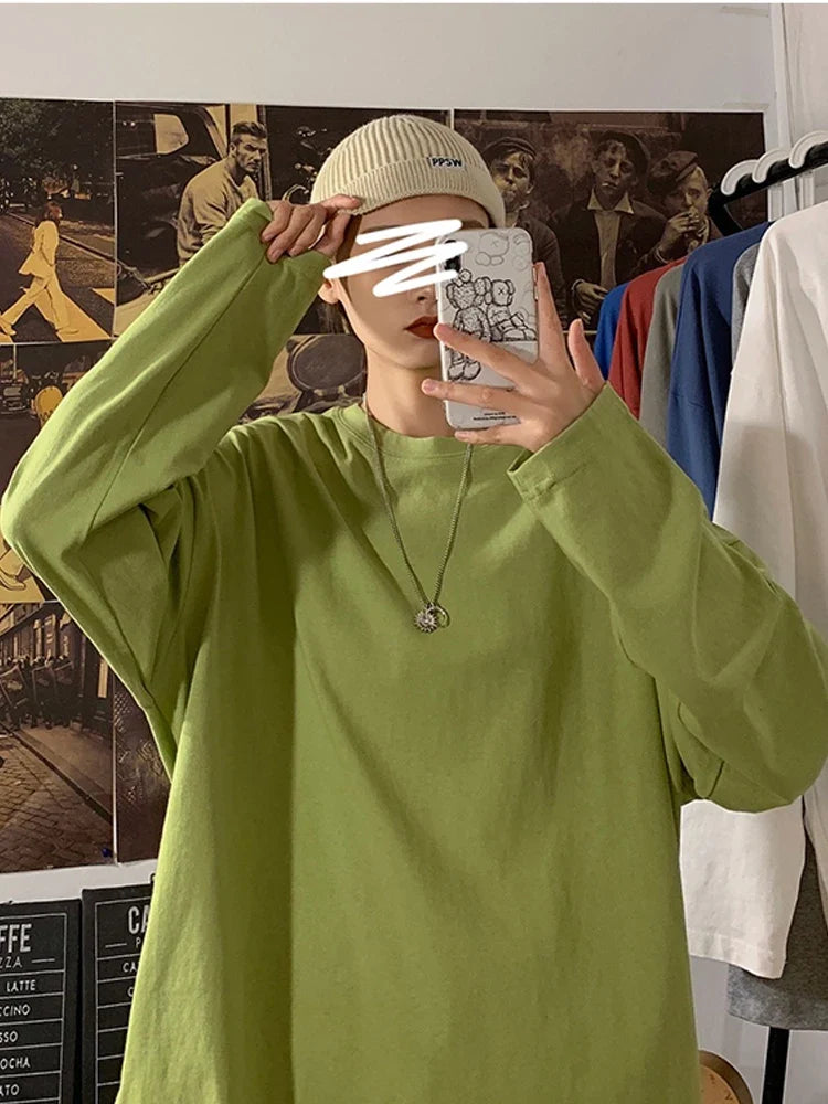 LEGIBLE 2026 Spring Autumn Long Sleeve Cotton T-Shirt Women Basic Tee Shirt Oversize T Shirt Women Casual O-neck Women tshirt