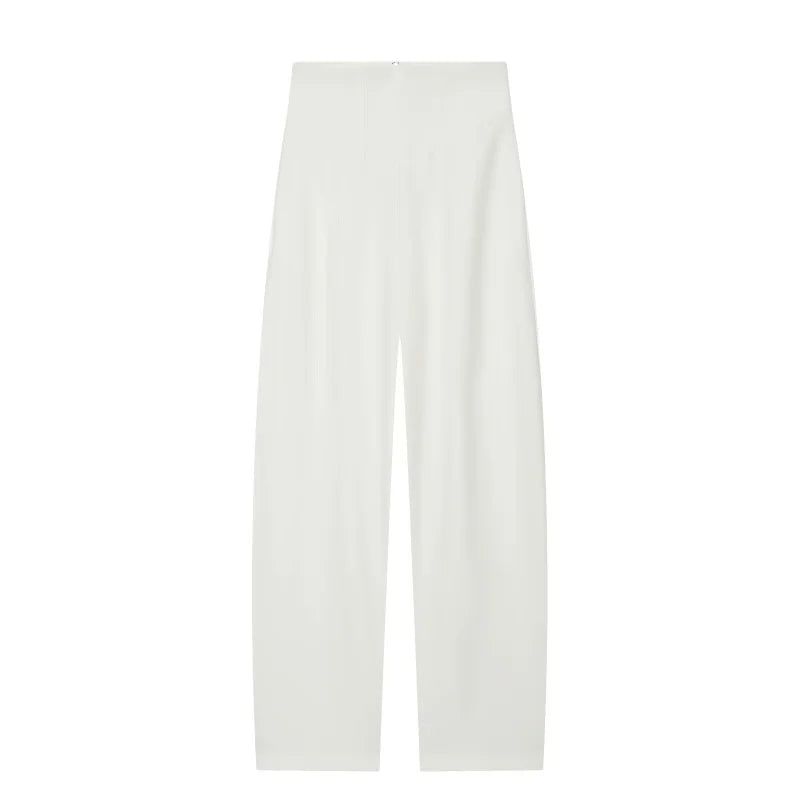 ETJ 2025 women's new fashion design three-dimensional cut high collar slim suit jacket & matching casual trousers
