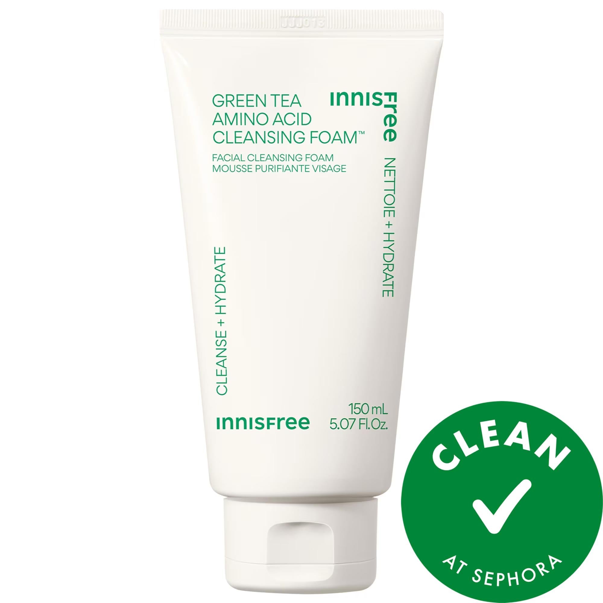 Sulfate-Free Green Tea Amino Acid Cleansing Foam by [Brand Name] - Hydrating, Gentle, Cruelty-Free Facial Cleanser for Sensitive Skin