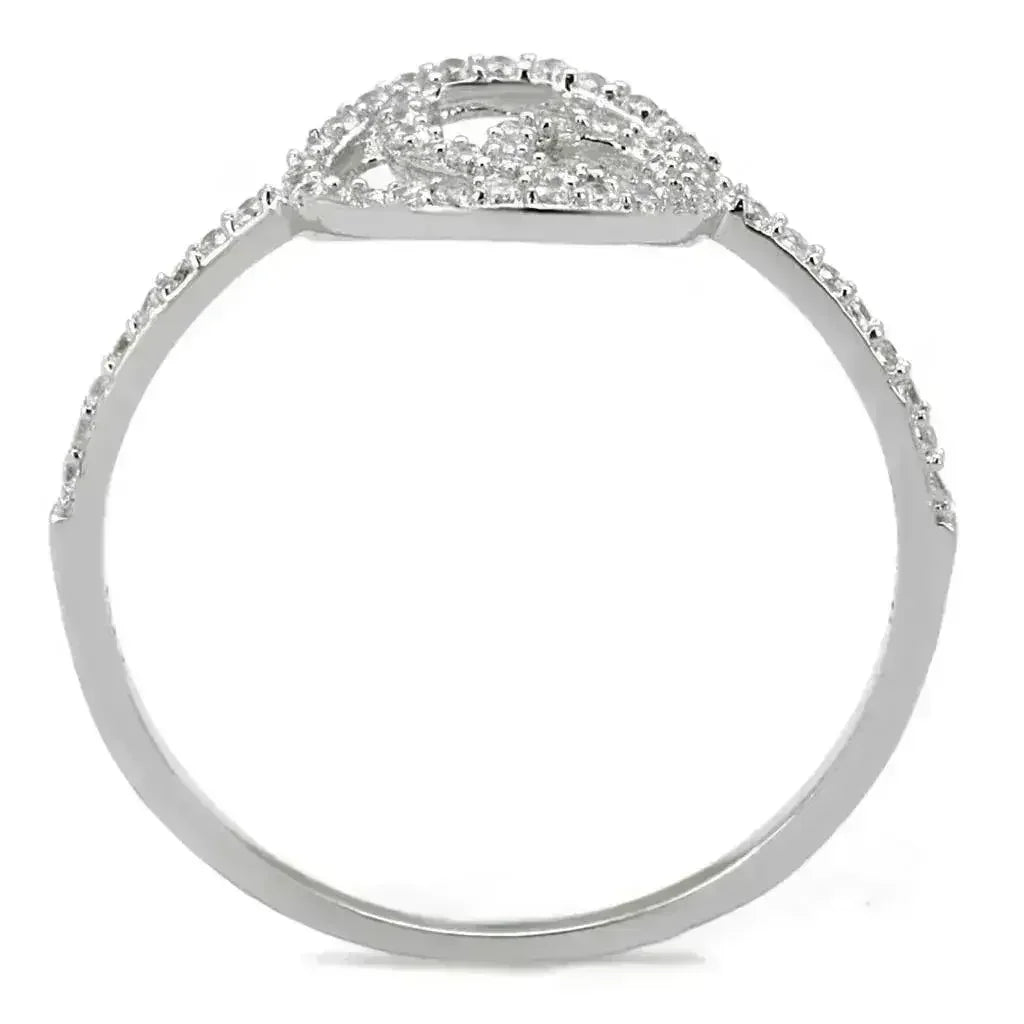 TS519 Rhodium Sterling Silver Ring – AAA Clear CZ Solitaire
