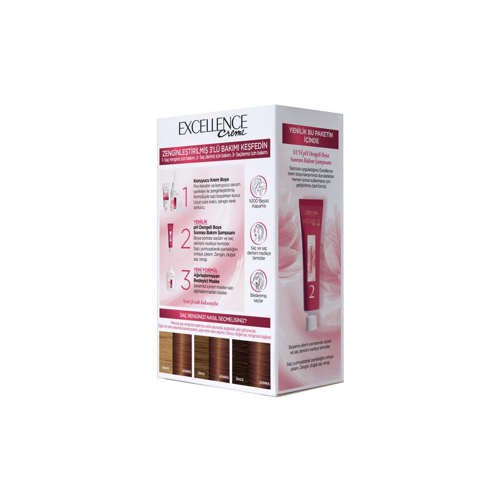 L'Oreal Paris Excellence Creme Hair Dye - 6.41 Hazelnut Brown: 100% Grey Coverage, Long Lasting Color & Pro-Keratin Protection