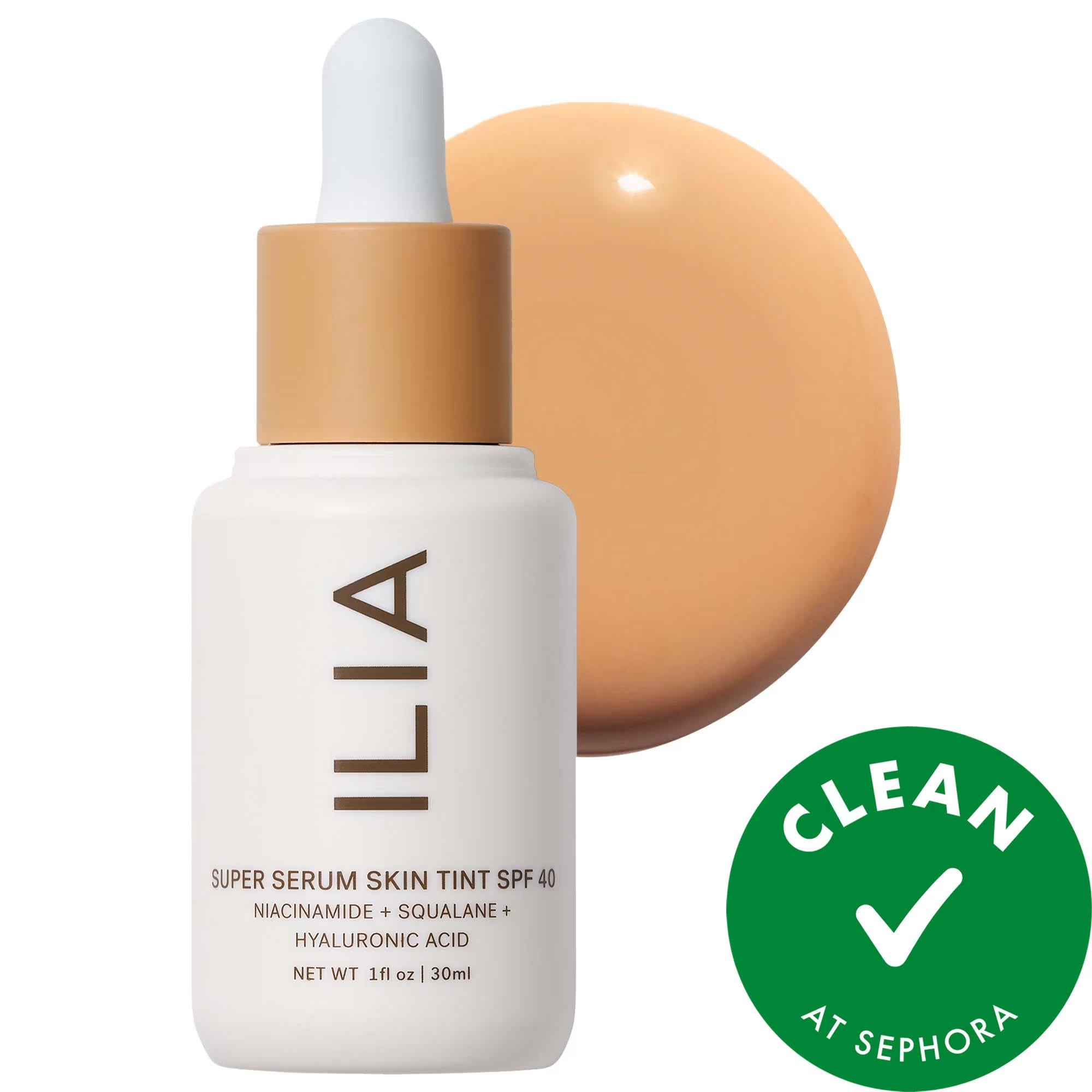 ILIA Super Serum Skin Tint SPF 40: Light Coverage, Dewy Finish Foundation with Squalane, Niacinamide & Hyaluronic Acid - Clean Beauty