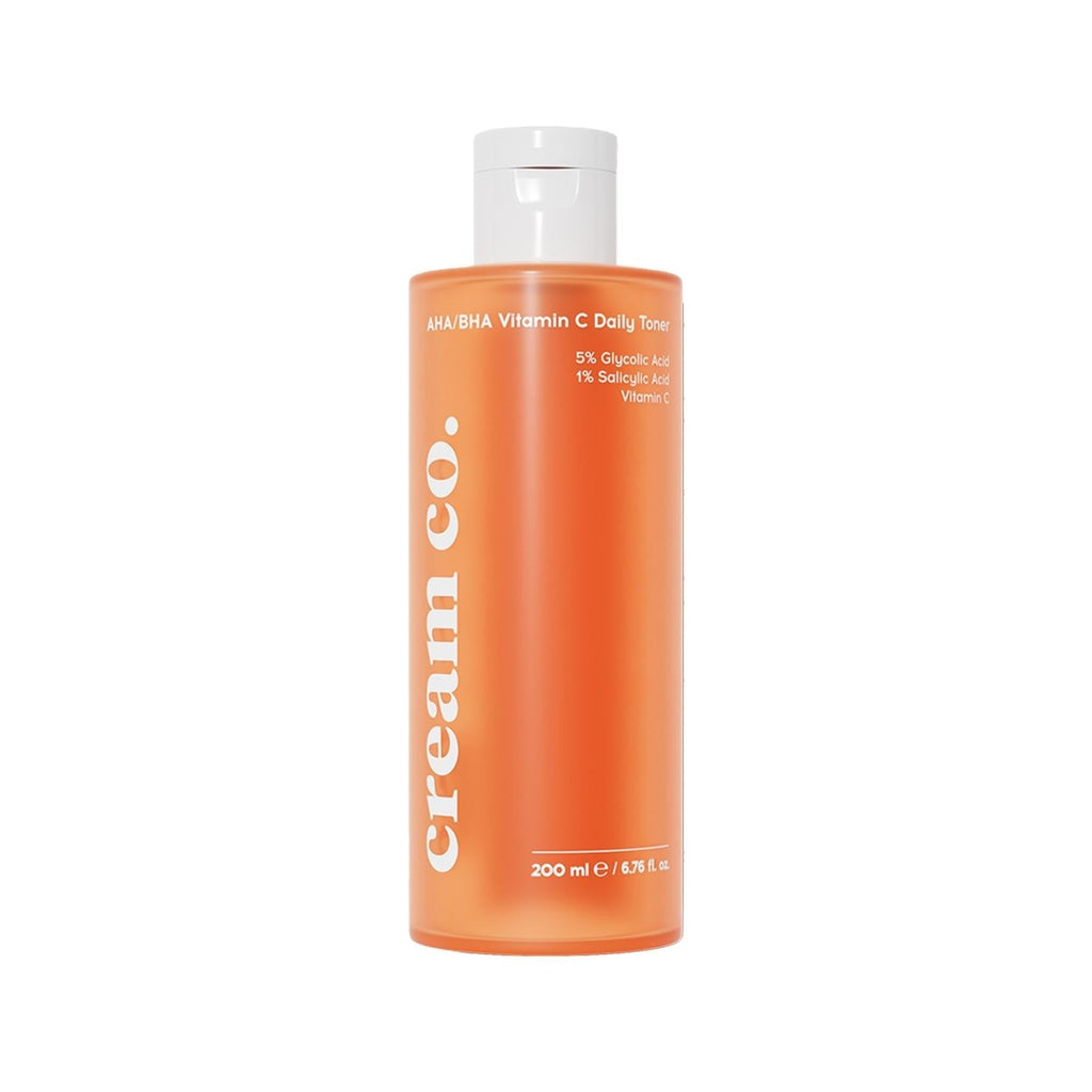 Cream Co. AHA/BHA Vitamin C Daily Toner - 200ml, Vegan, Cruelty-Free, Dermatologically Tested