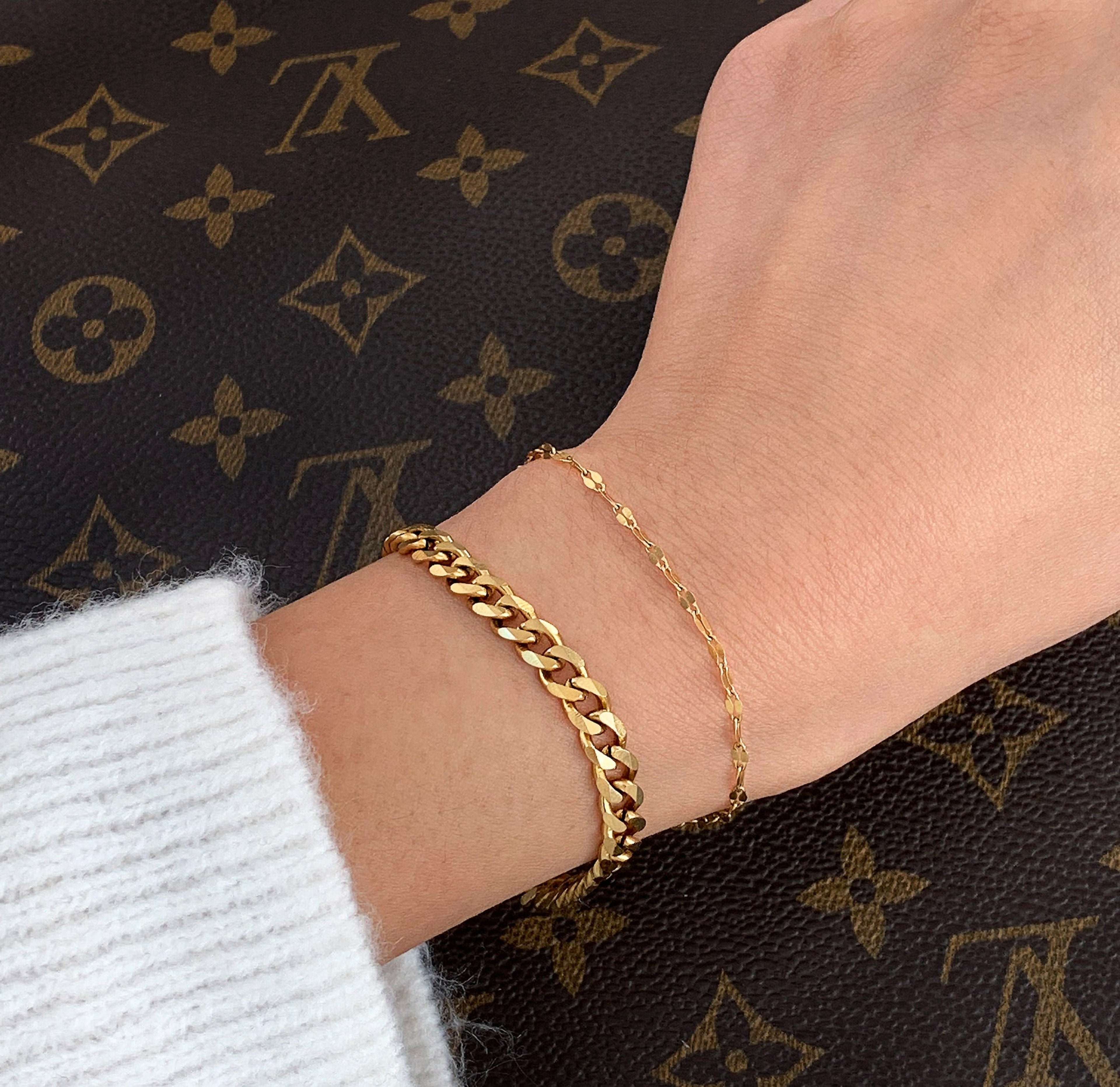 ROSLYN GOLD CURB CHAIN BRACELET