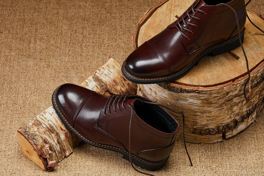 CALTO 3.2-Inch Taller Dark Brown Leather Boots Y41081