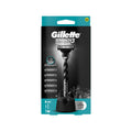Gillette Mach3 Charcoal Shaving Razor Kit with 6 Replacement Blades - Close Shave, Reduced Irritation, Men's Grooming