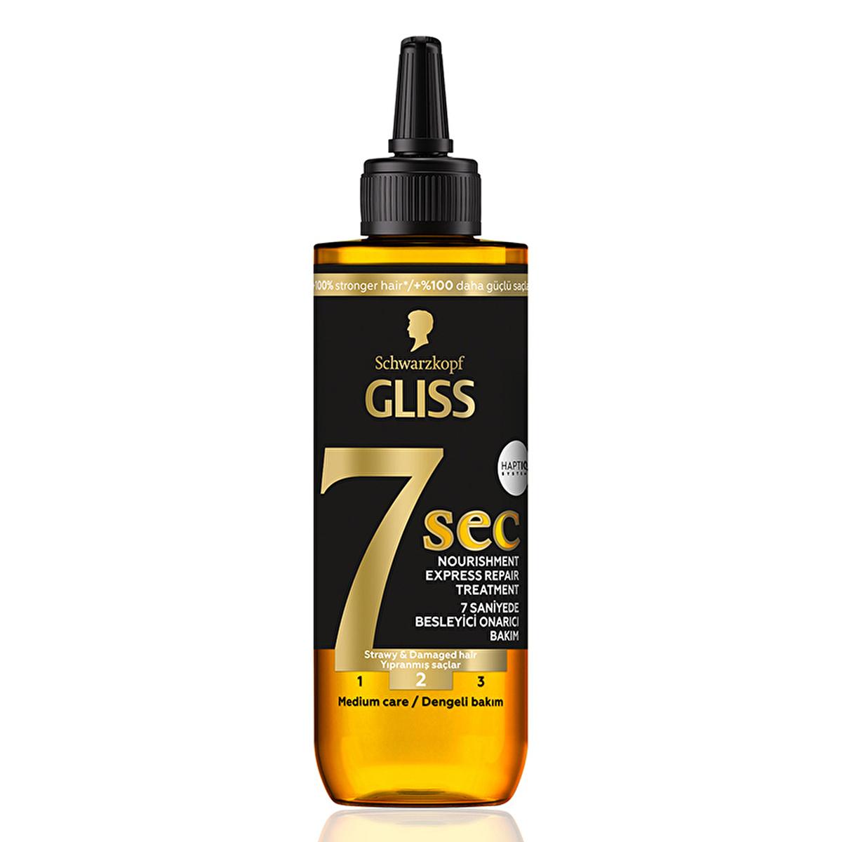 Gliss 7 Sec - 7 Second Express Nourishing Hair Cream for Dry & Damaged Hair, 6.76 fl oz
