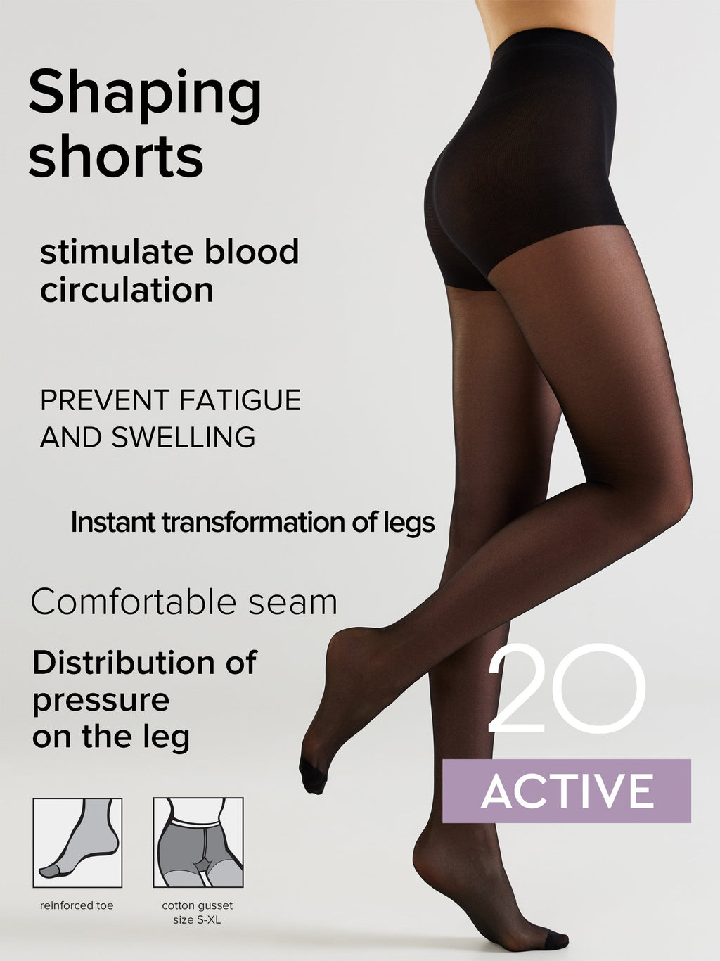 Tights Conte Active 20 Den - Support & Compression