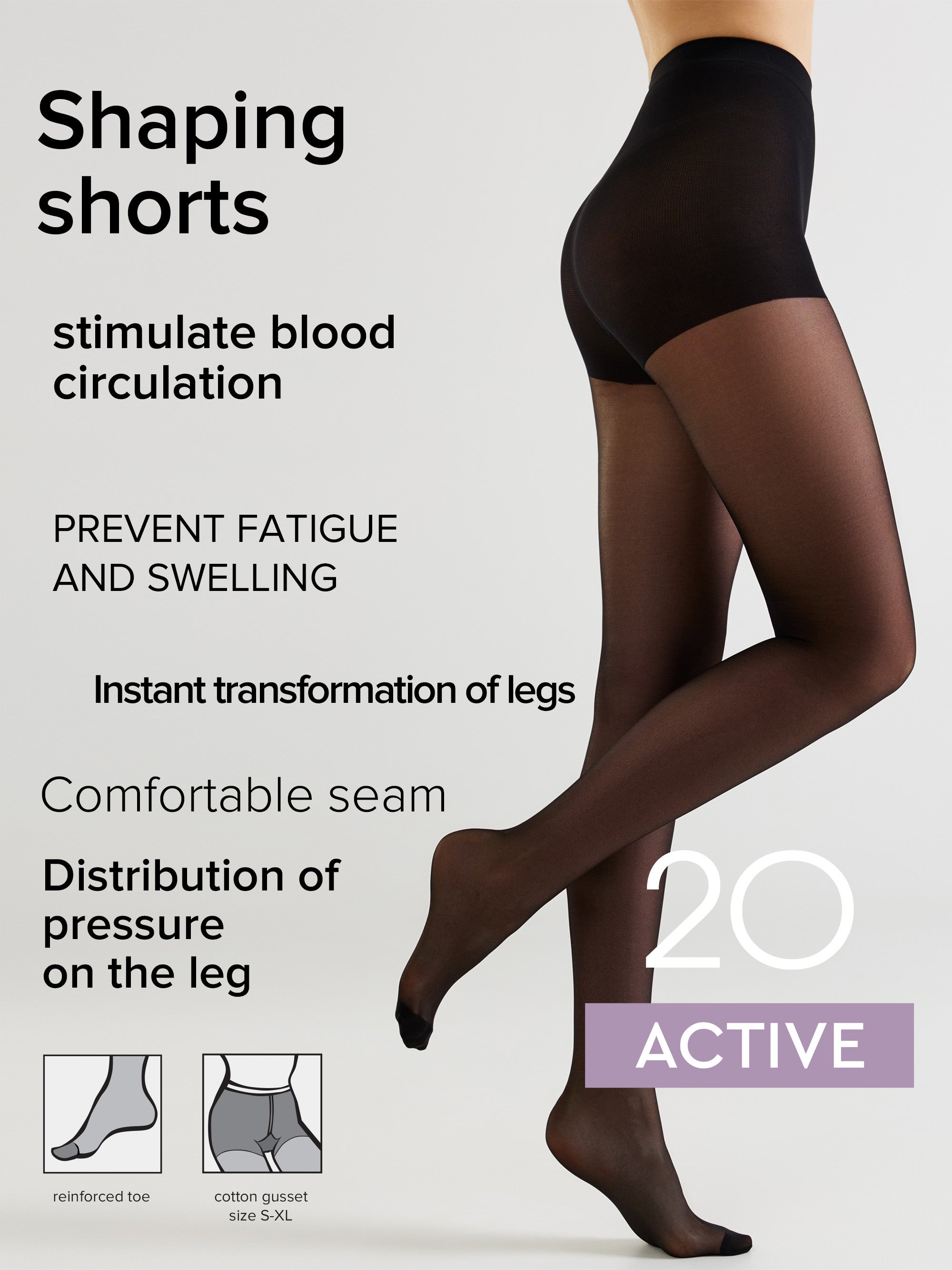 Tights Conte Active 20 Den - Support & Compression