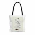 NYC Tote Bag - Medium Polyester Shopper with City Symbols