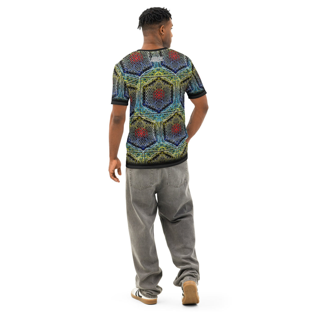Electric Honeycomb | Sacred Geometry Tee | Cotton All-Over Print T-shirt