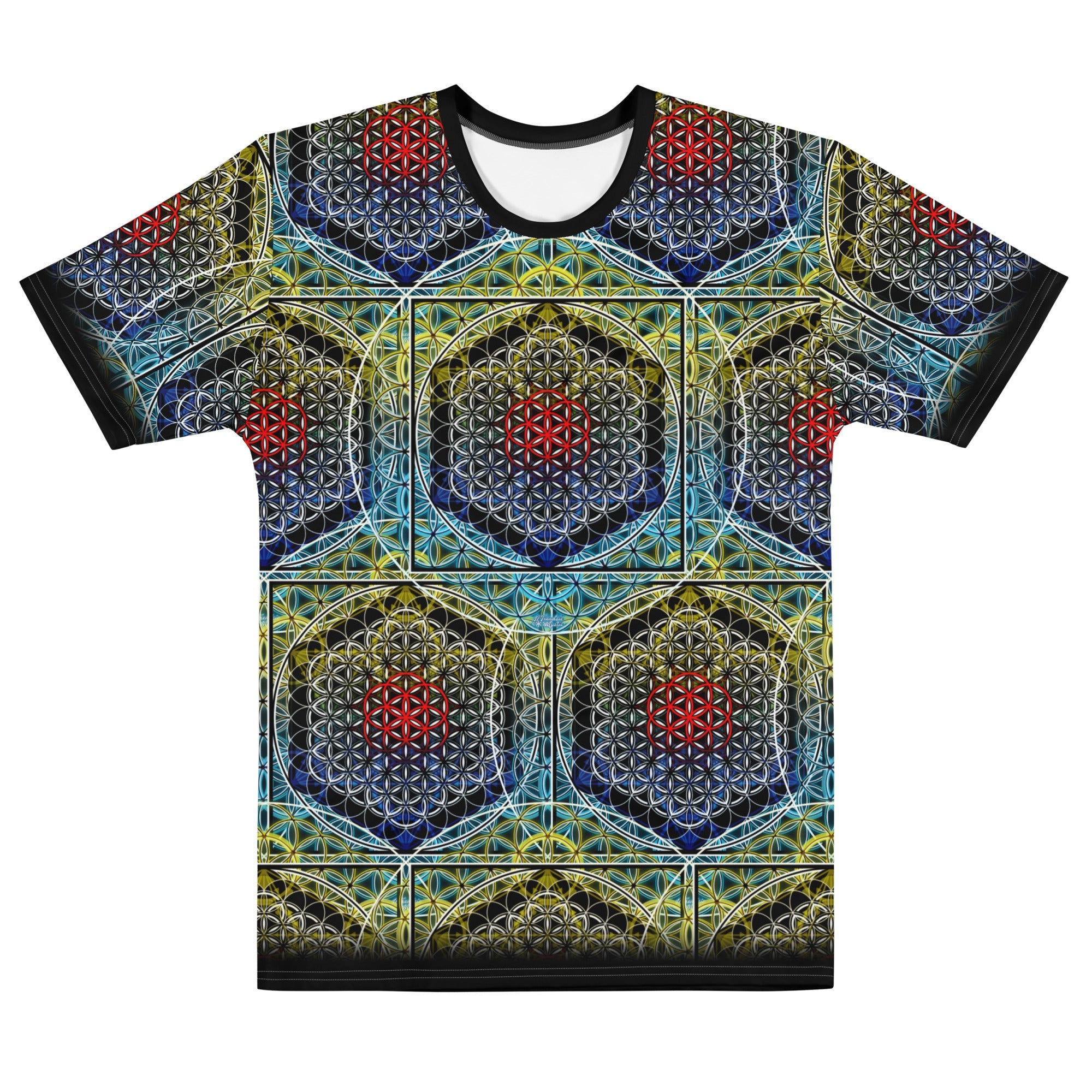 Electric Honeycomb | Sacred Geometry Tee | Cotton All-Over Print T-shirt