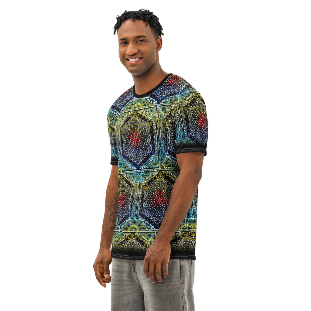 Electric Honeycomb | Sacred Geometry Tee | Cotton All-Over Print T-shirt