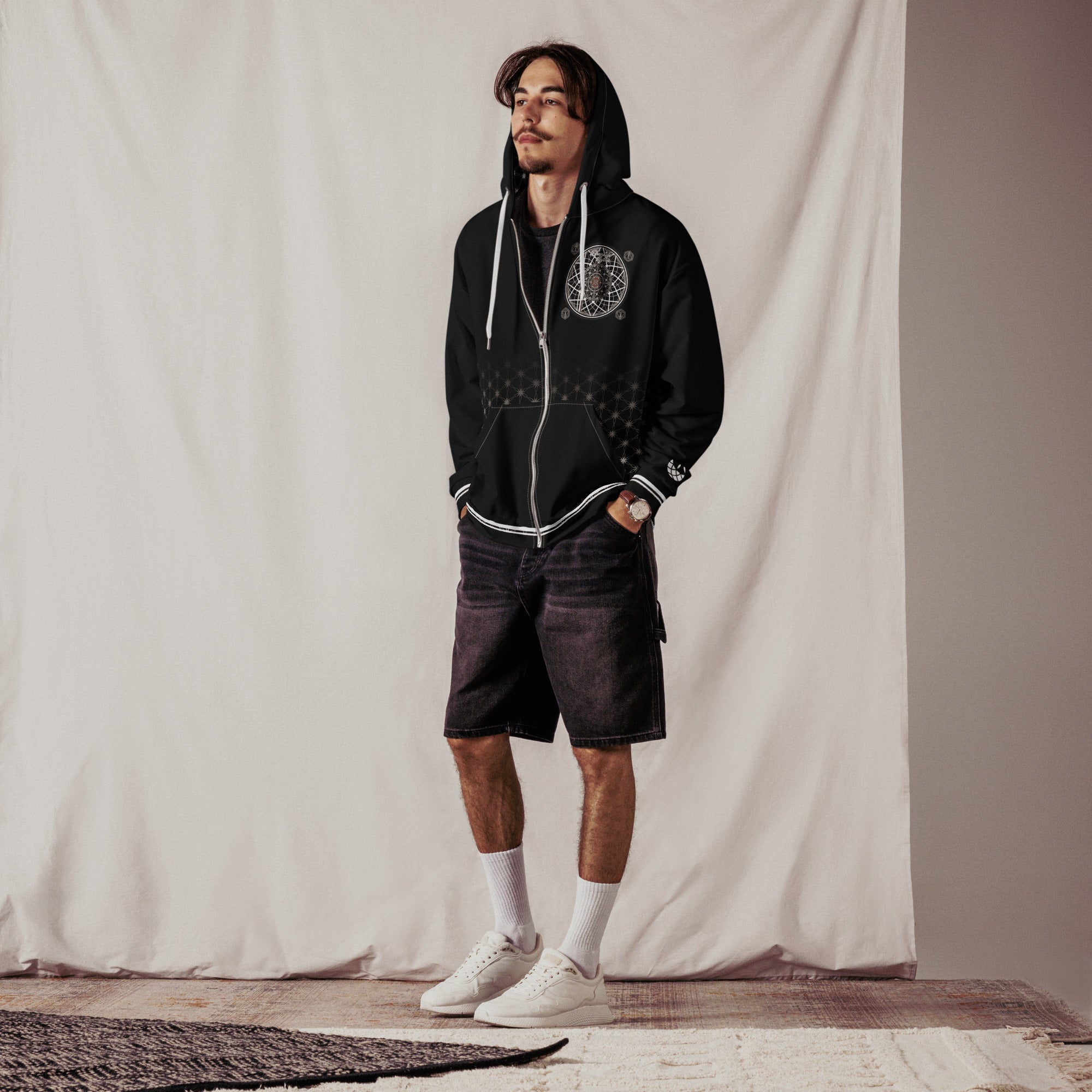 Sacred Geometry Unisex Zip Hoodie | Mystic One Design