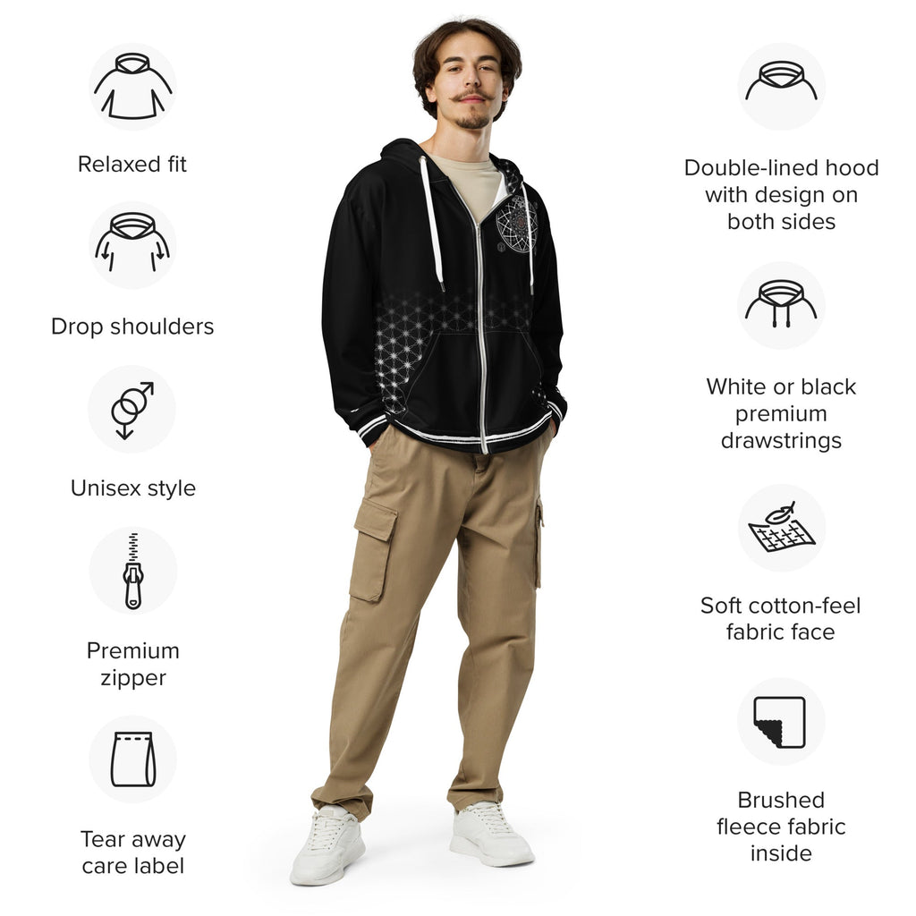 Sacred Geometry Unisex Zip Hoodie | Mystic One Design