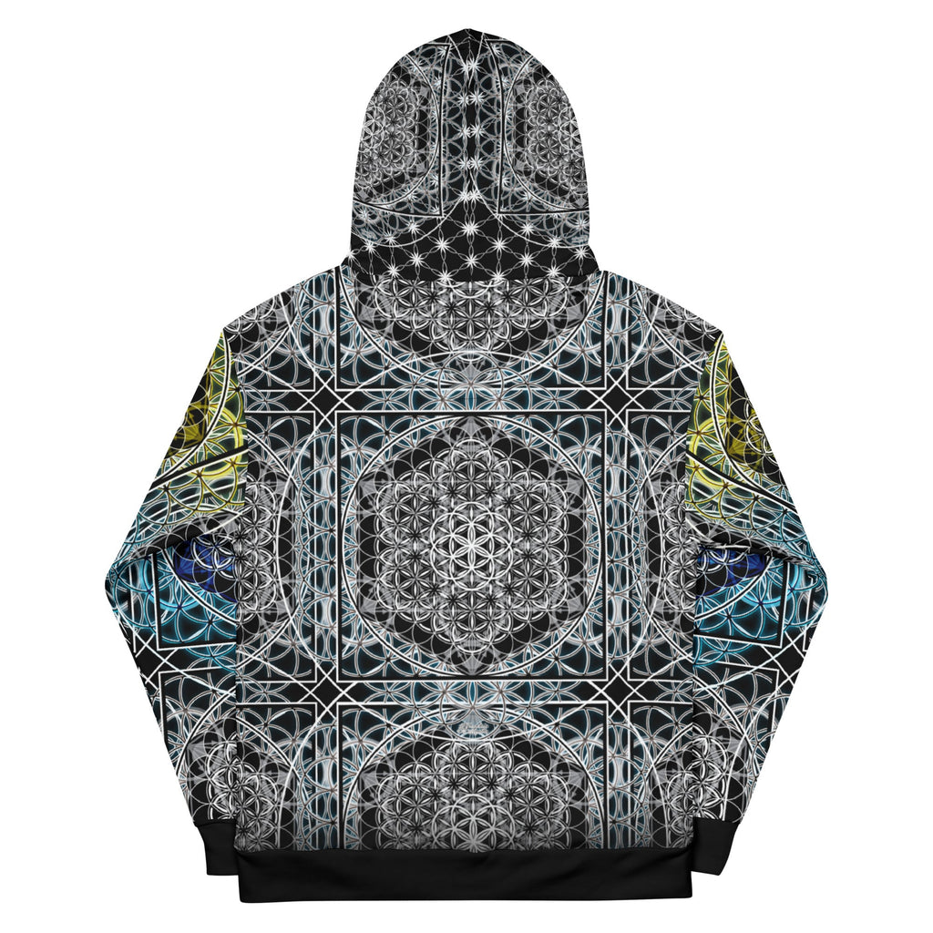 Resonant Architect | SATOR Geometry Cotton Hoodie | Unisex Pullover | Unisex Cotton AOP Hoodie