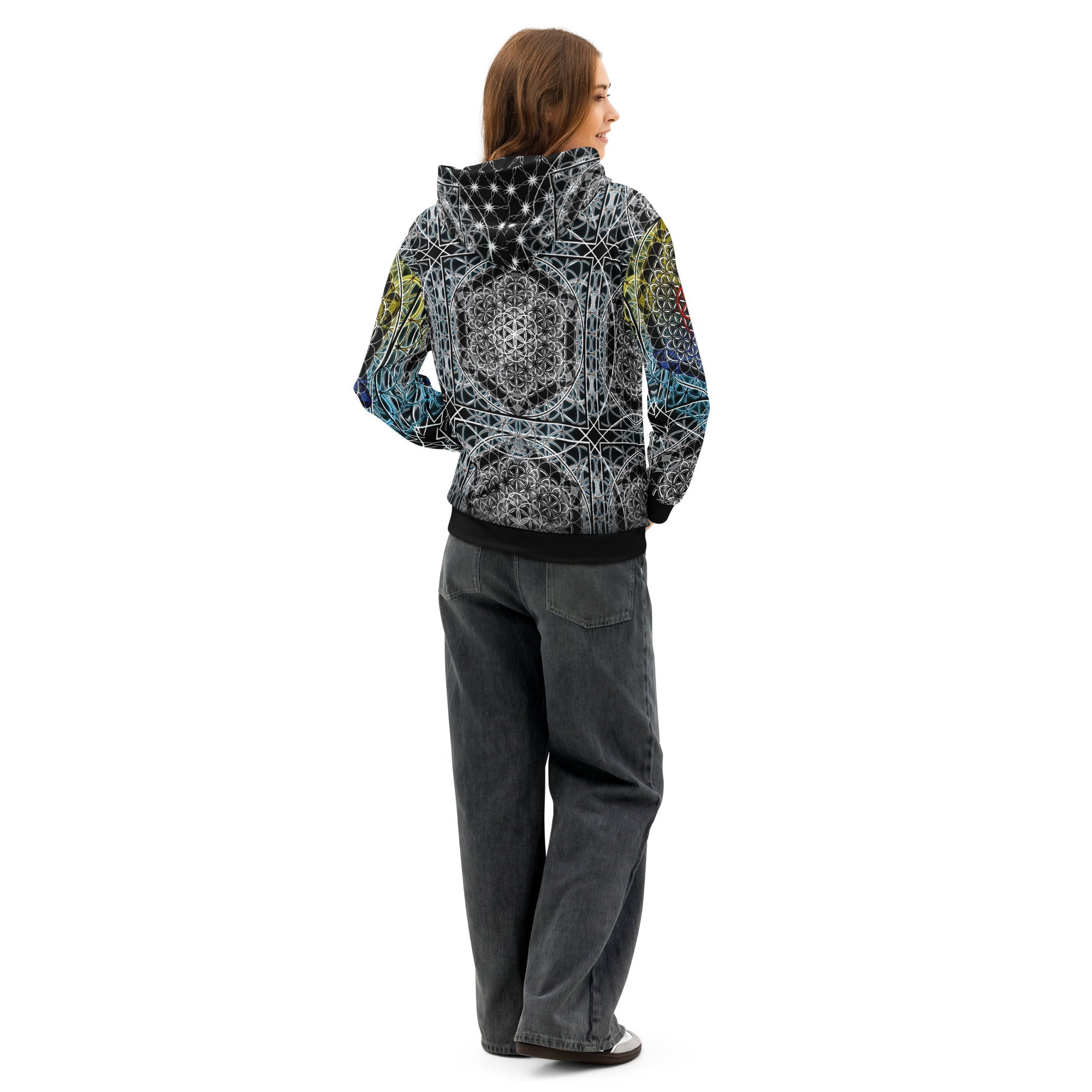Resonant Architect | SATOR Geometry Cotton Hoodie | Unisex Pullover | Unisex Cotton AOP Hoodie