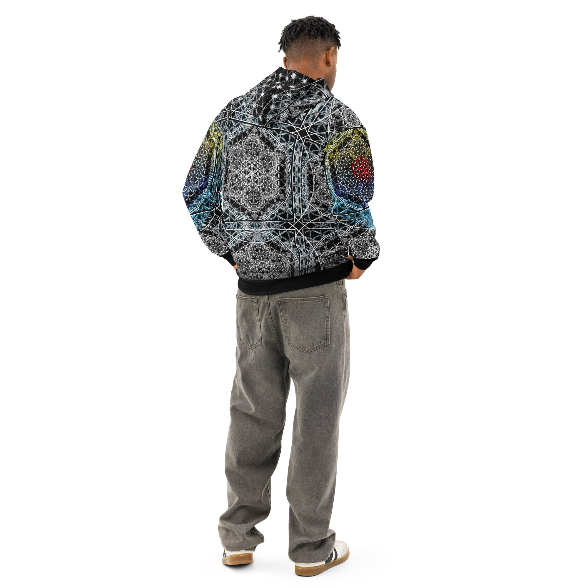 Resonant Architect | SATOR Geometry Cotton Hoodie | Unisex Pullover | Unisex Cotton AOP Hoodie