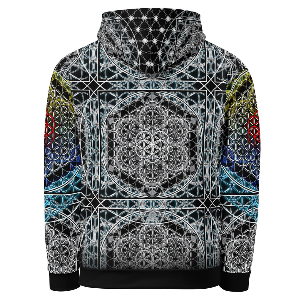 Resonant Architect | SATOR Geometry Cotton Hoodie | Unisex Pullover | Unisex Cotton AOP Hoodie