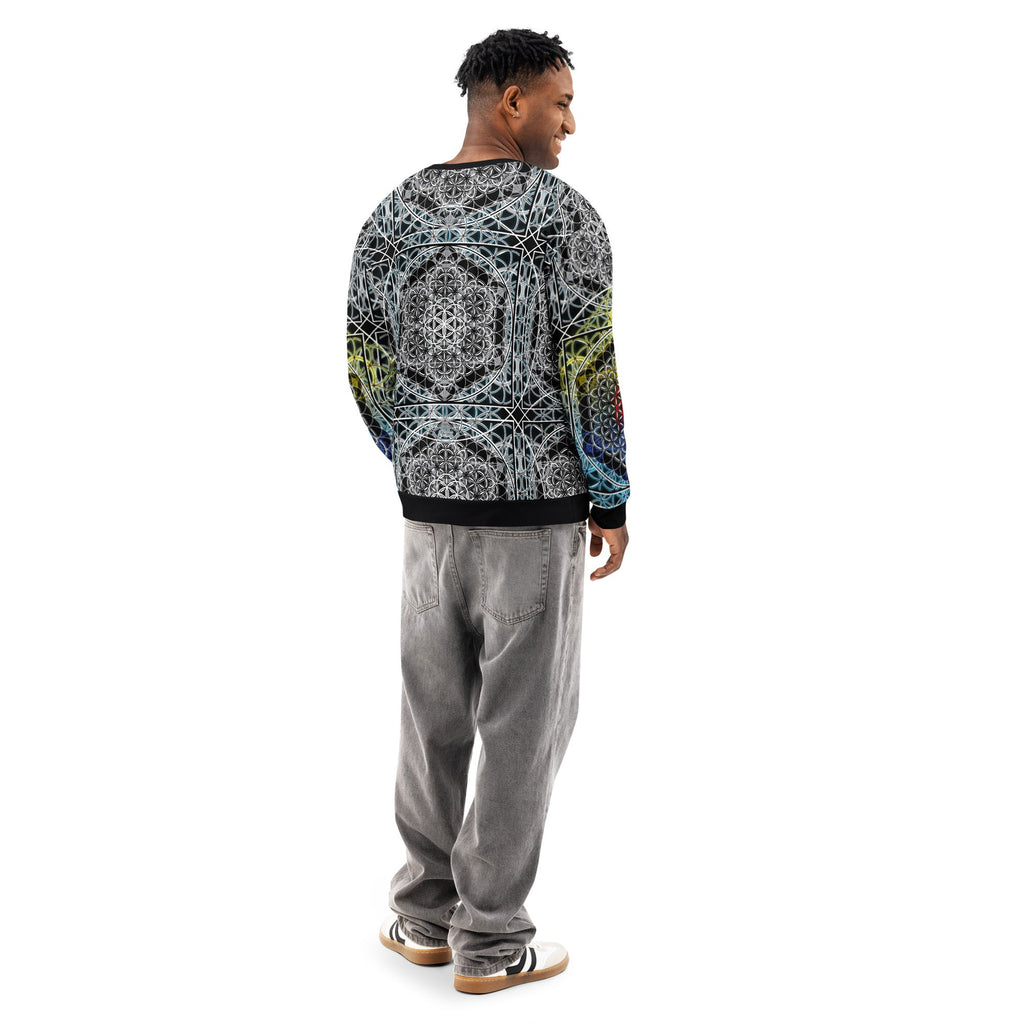 Resonant Architect | Harmonic Grid Cotton Sweatshirt | Unisex Cotton Sweatshirt