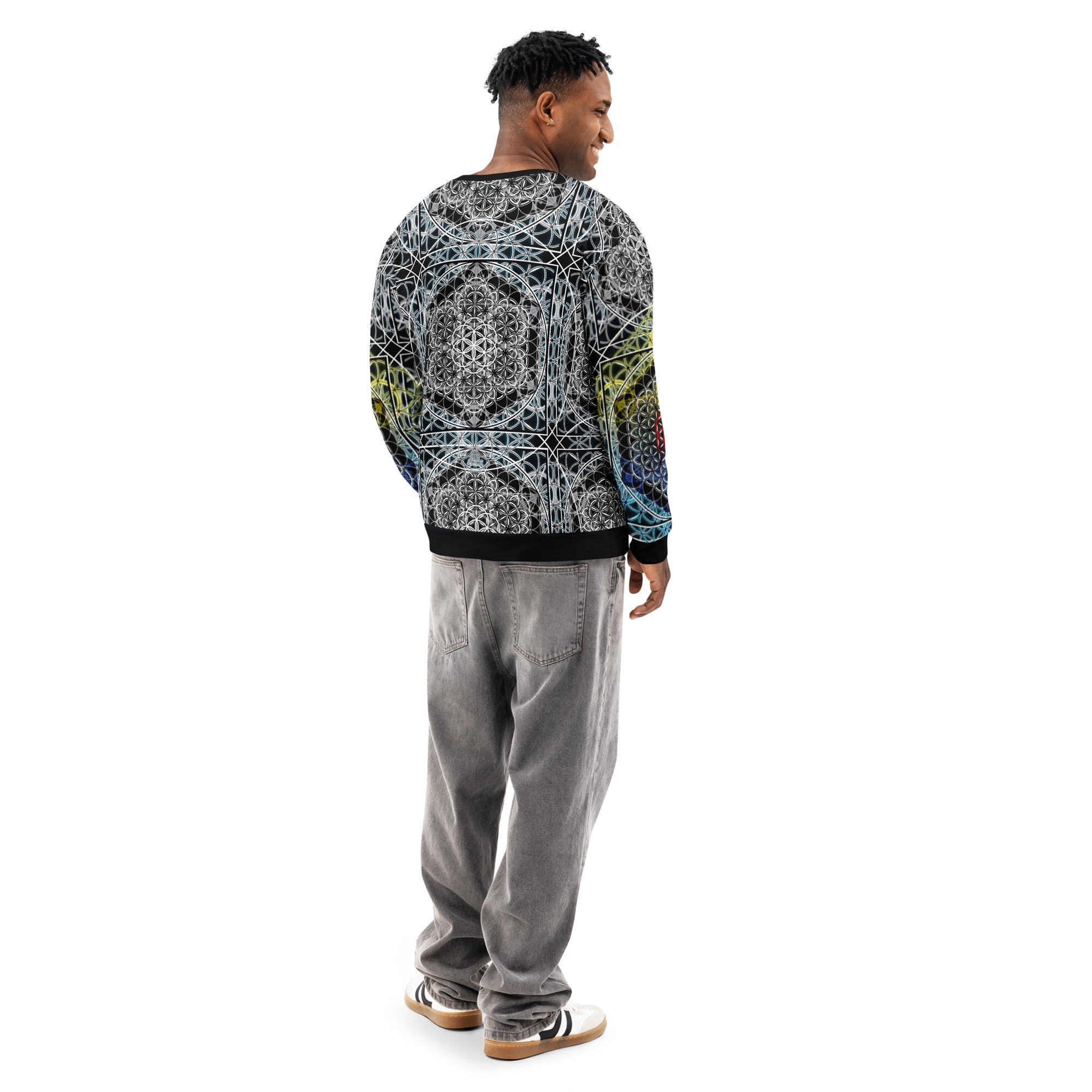 Resonant Architect | Harmonic Grid Cotton Sweatshirt | Unisex Cotton Sweatshirt