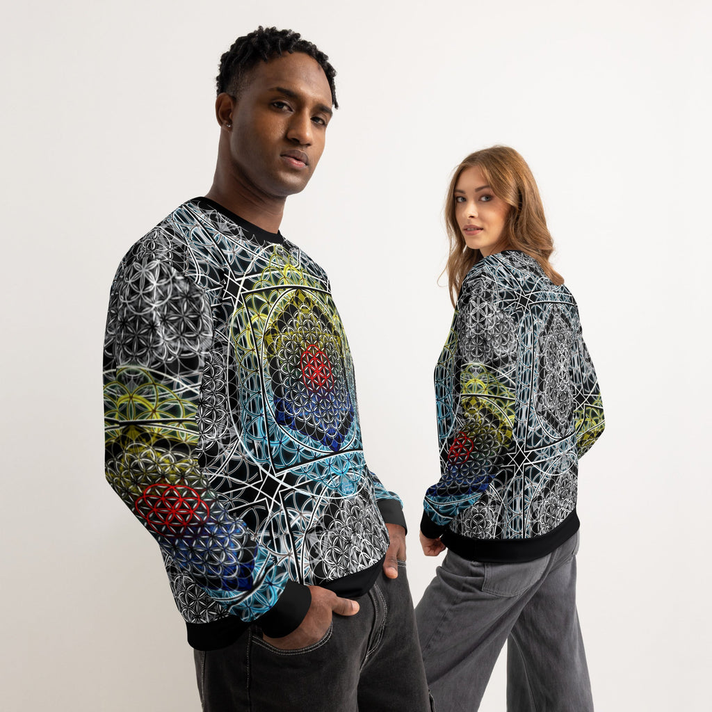 Resonant Architect | Harmonic Grid Cotton Sweatshirt | Unisex Cotton Sweatshirt