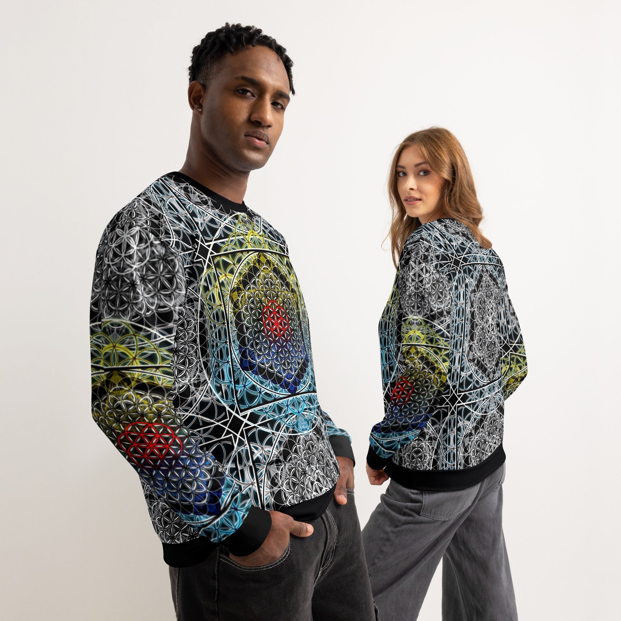 Resonant Architect | Harmonic Grid Cotton Sweatshirt | Unisex Cotton Sweatshirt