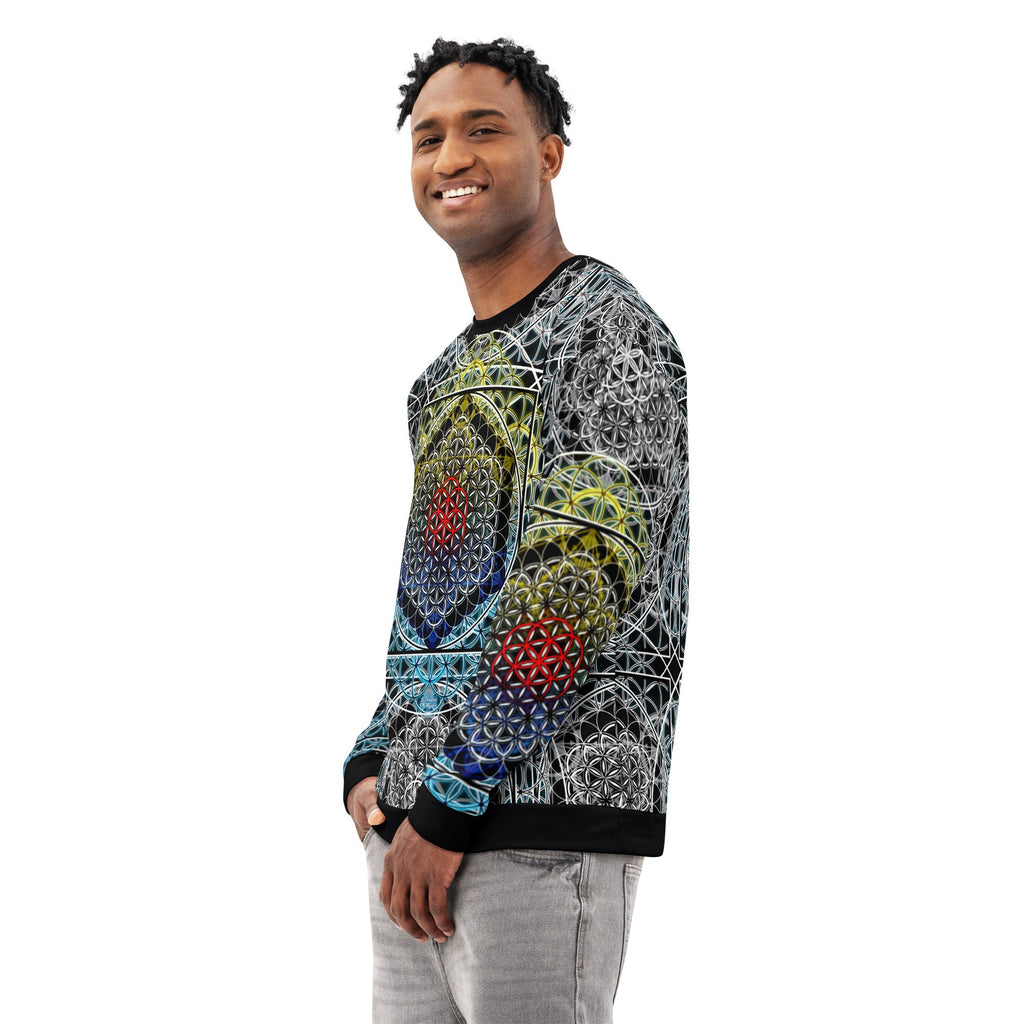 Resonant Architect | Harmonic Grid Cotton Sweatshirt | Unisex Cotton Sweatshirt
