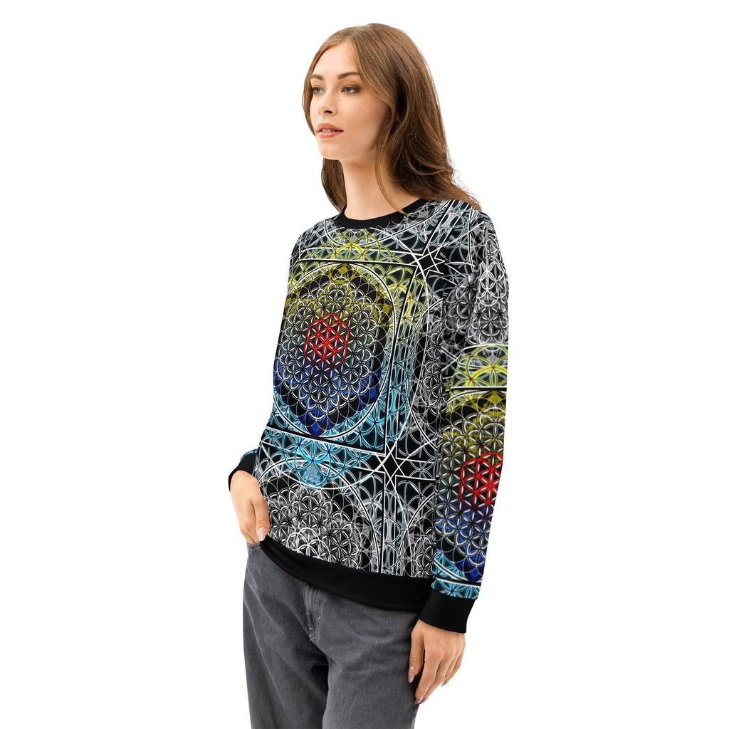 Resonant Architect | Harmonic Grid Cotton Sweatshirt | Unisex Cotton Sweatshirt