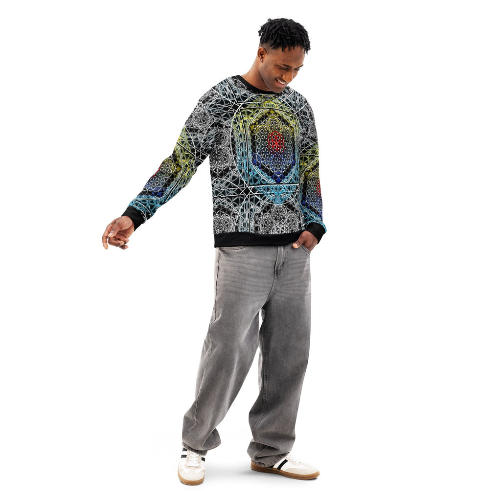 Resonant Architect | Harmonic Grid Cotton Sweatshirt | Unisex Cotton Sweatshirt