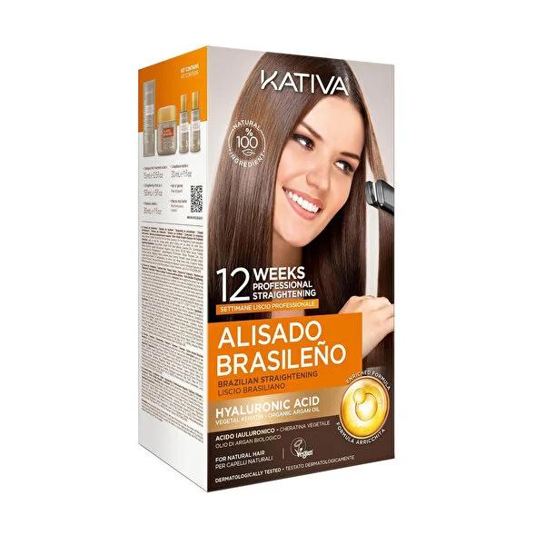 Kativa Brazilian Hair Straightening Treatment Set - 7.61 fl oz - Long-Lasting Straight Hair for Up to 12 Weeks
