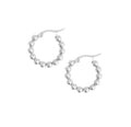 ROCCO SMALL SILVER BEADED HOOP EARRINGS