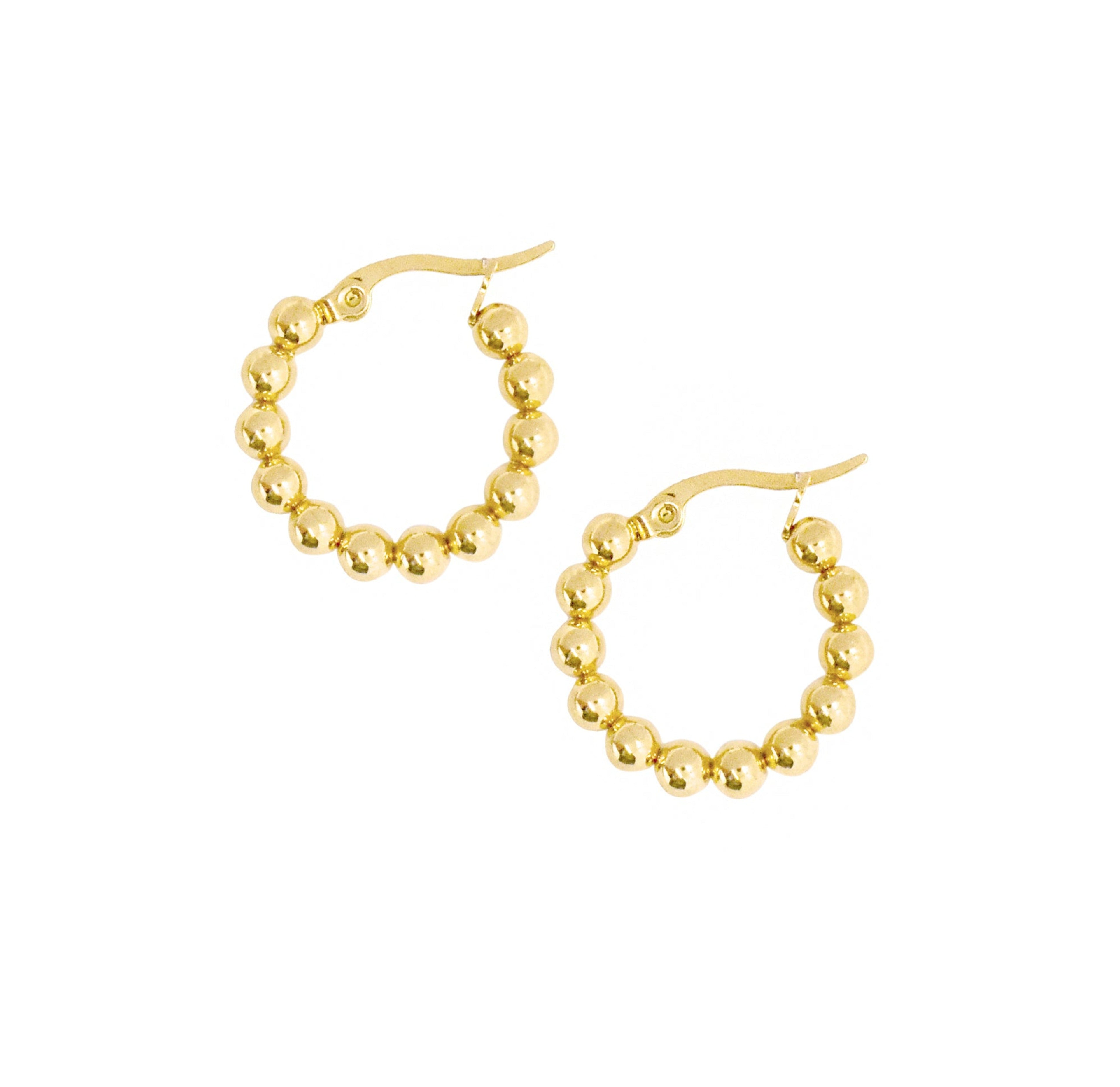 ROCCO SMALL GOLD BEADED HOOP EARRINGS