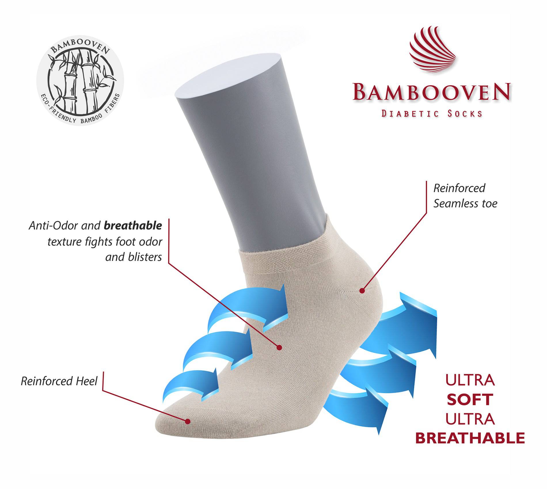 Women’s Bamboo Ankle Socks 3-Pack – Mixed Colors Soft Thin Low-Cut Socks
