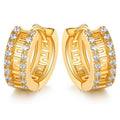 Barzel Double Encrusted Greek Key Hoop Earrings in Swarovski Crystal