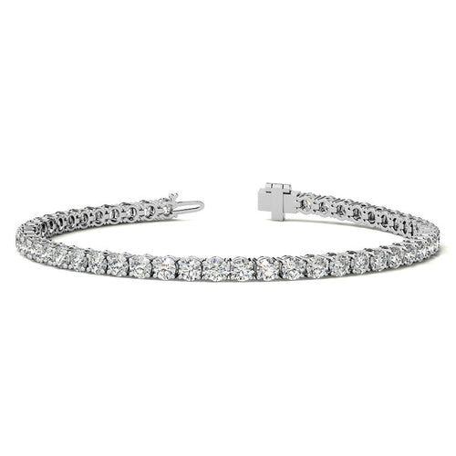 6ctw Created White Sapphire Tennis Bracelet - 3mm Stones - 14K Gold Overlay in White, Yellow or Rose Gold