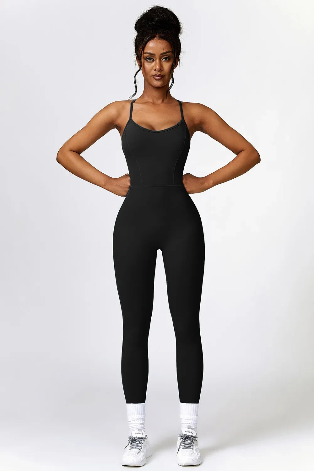 Basic Bae Open Back Spaghetti Strap Active Jumpsuit