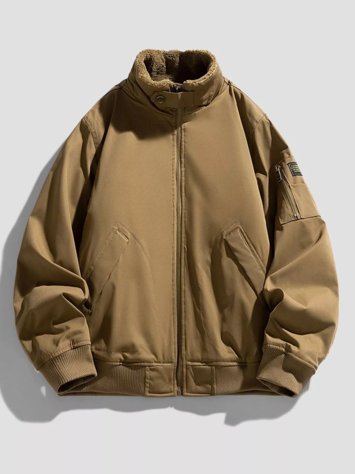 Men's Plus Size Zip Up Long Sleeve Jacket