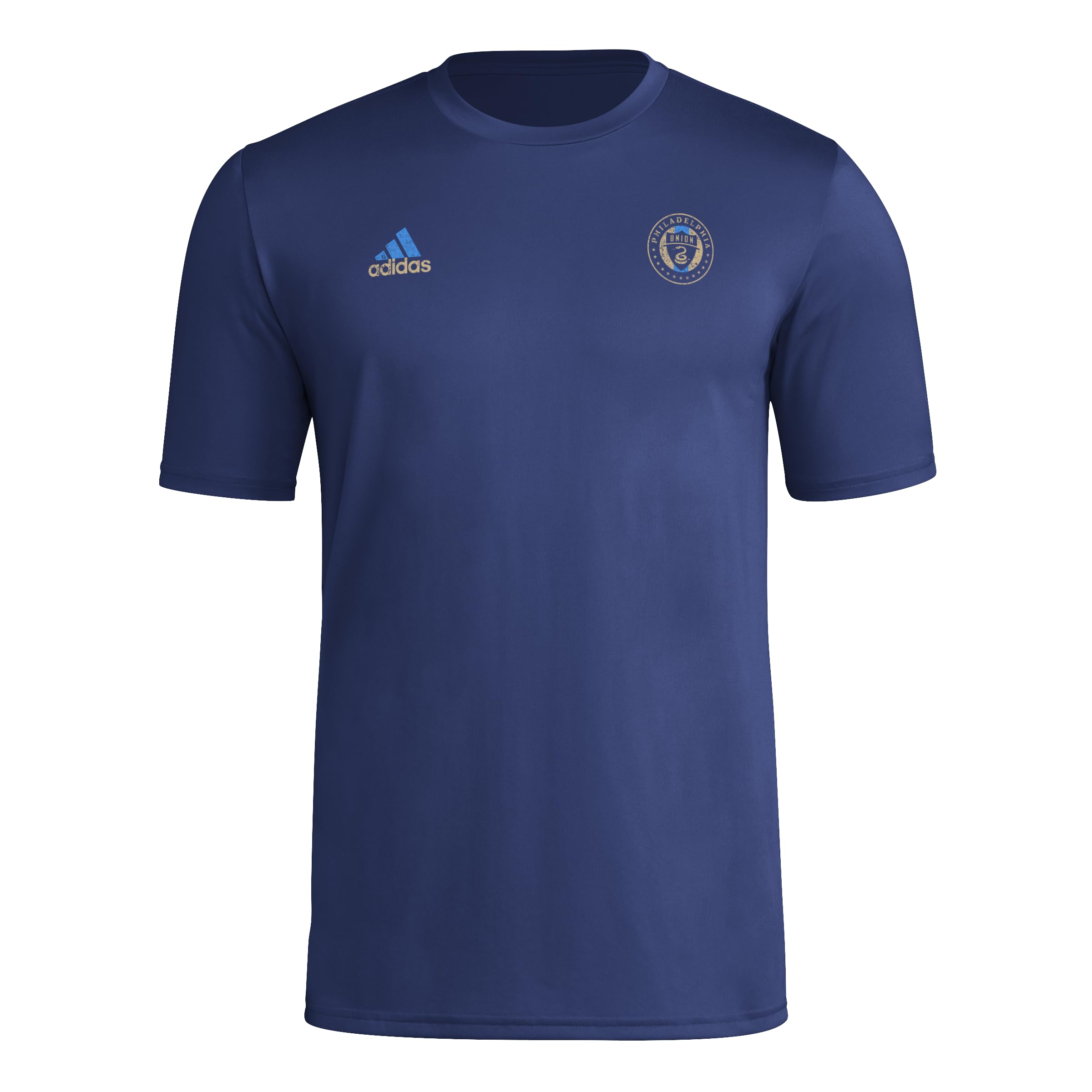 adidas Mens Short Sleeve Pre-Game T-Shirt Team Navy Blue/Philadelphia Union 3X-Large