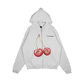 Common Hype Cherry Fleece Zip Up Hoodie Heather Grey