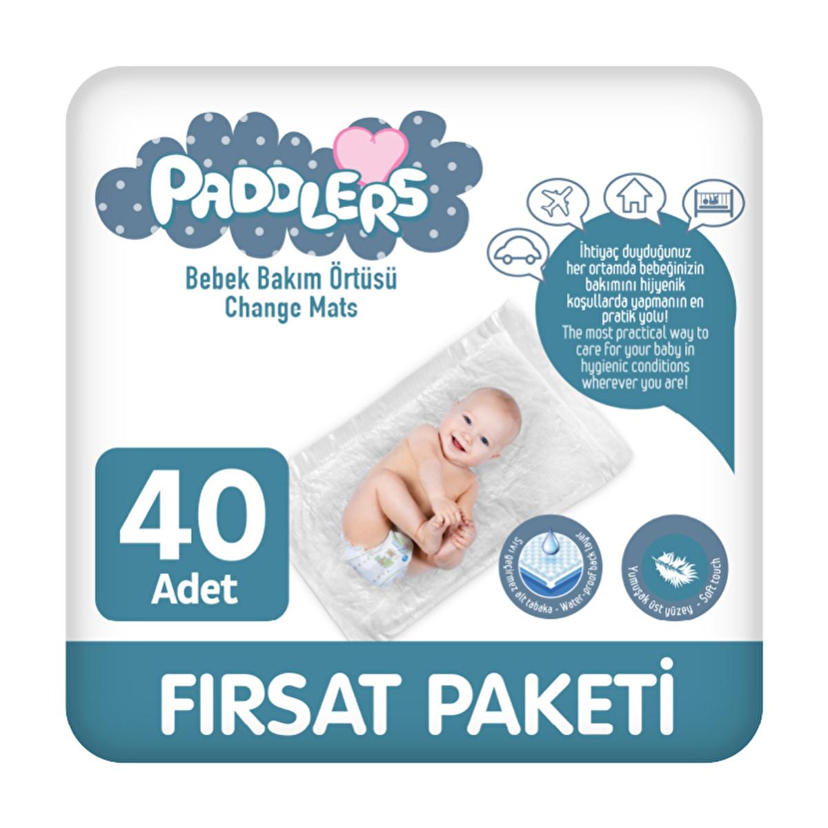 Paddlers Baby Changing Pads 40-Count: Soft Cottony Disposable Diaper Changing Mat for Hygienic Infant Care On-the-Go