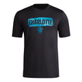 adidas Mens Short Sleeve Pre-Game T-Shirt Black/Charlotte Fc 3X-Large