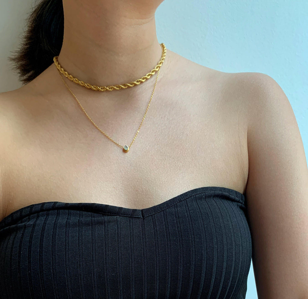 RONNIE GOLD ROPE CHAIN NECKLACE