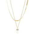 LILLE DAINTY GOLD SOLITAIRE STACK NECKLACE