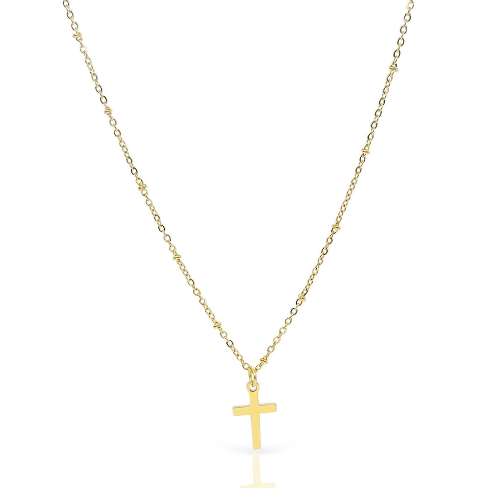 ROSA GOLD DAINTY CROSS  PENDANT NECKLACE