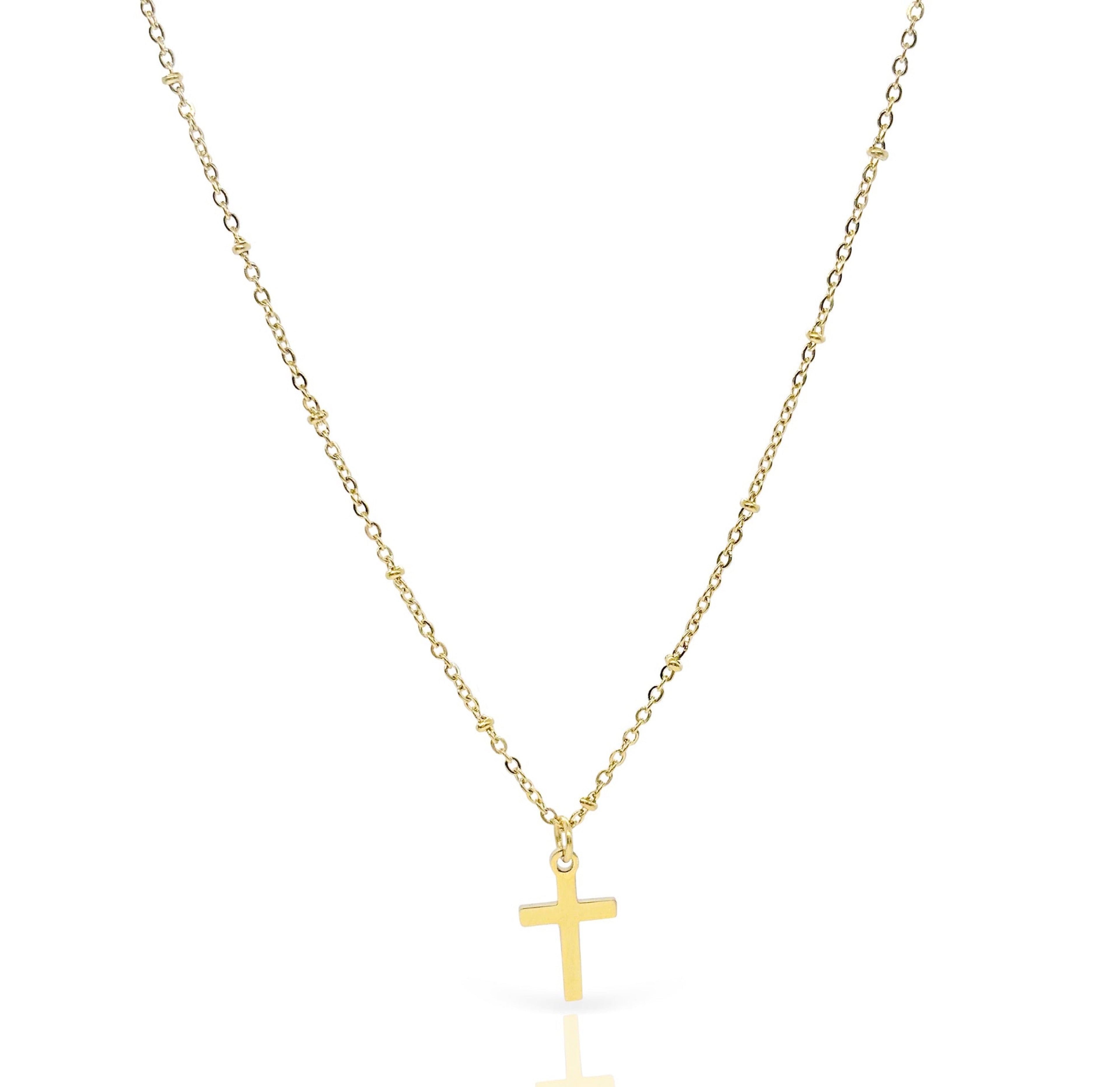 ROSA GOLD DAINTY CROSS  PENDANT NECKLACE